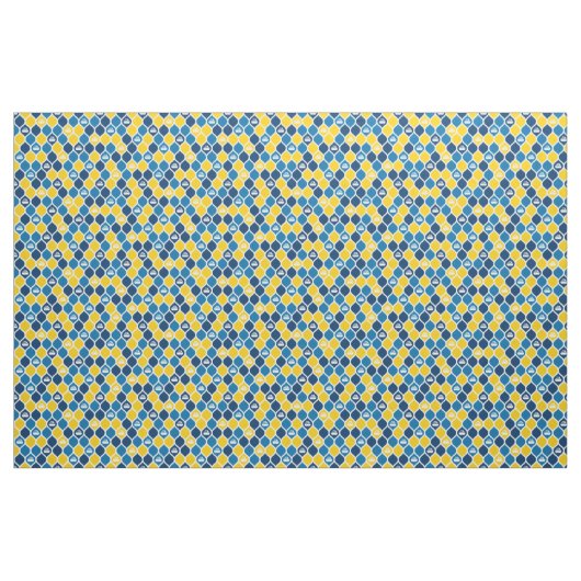 Curling Tile Fabric - Blau/Gelb Stoff (Yard (91,4 cm))