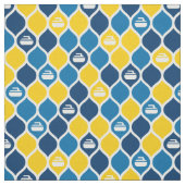 Curling Tile Fabric - Blau/Gelb Stoff (Muster)