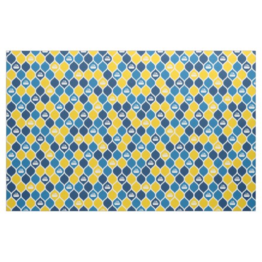 Curling Tile Fabric - Blau/Gelb Stoff (Fat Quarter (45,7 x 55,9 cm))