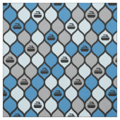 Curling Tile Fabric - Blau/Grau Stoff (Muster)