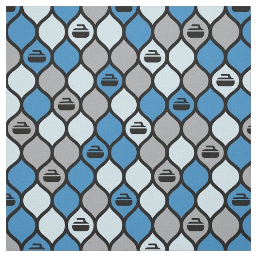 Curling Tile Fabric - Blau/Grau Stoff (Muster)