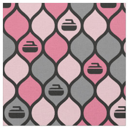 Curling Tile Fabric - Rosa/Grau Stoff