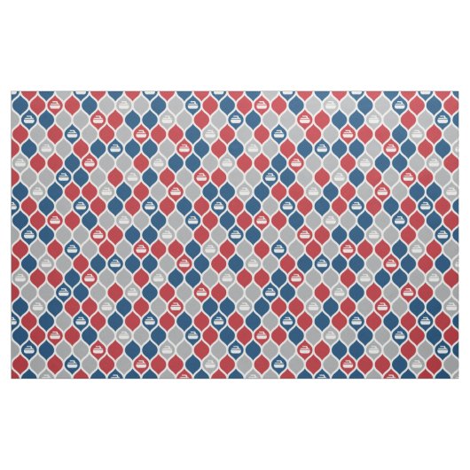 Curling TIle Fabric - Rot/Blau/Grau Stoff (Fat Quarter (45,7 x 55,9 cm))