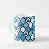 Curling Tile Tasse - Blau/Weiß (Vorderseite Links)