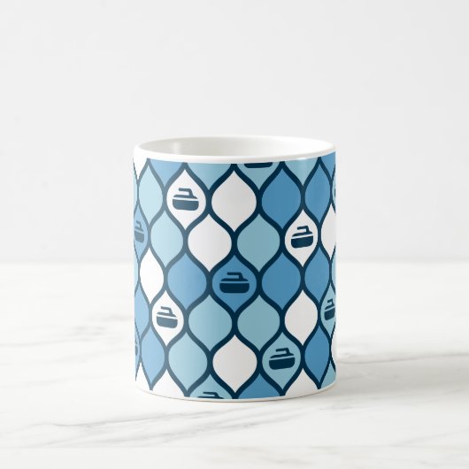 Curling Tile Tasse - Blau/Weiß (Mittel)
