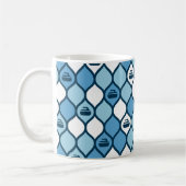 Curling Tile Tasse - Blau/Weiß (Links)