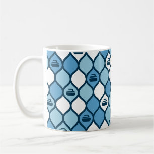 Curling Tile Tasse - Blau/Weiß