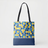 Curling Tile Tote Bag - Blau/Gelb Tasche (Vorderseite)