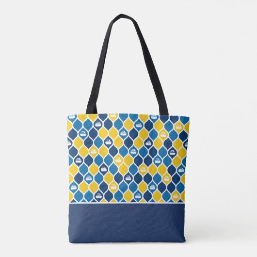 Curling Tile Tote Bag - Blau/Gelb Tasche (Rückseite)