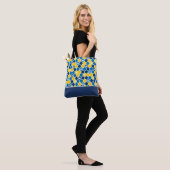 Curling Tile Tote Bag - Blau/Gelb Tasche (Am Model)