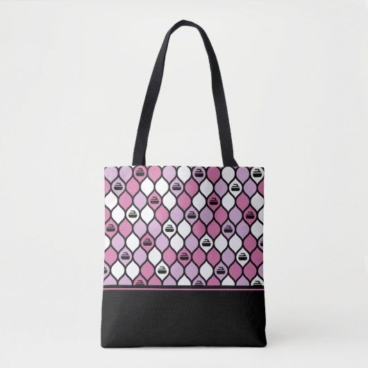 Curling Tile Tote Bag - Rosa/Schwarz Tasche (Vorderseite)