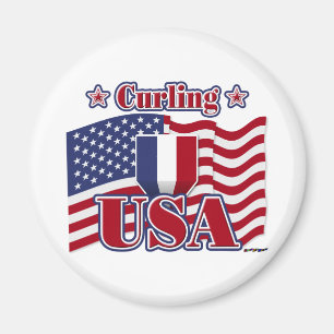 Curling USA Magnet