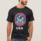 Curling USA Support Team T USA Flag Curl Clean T-Shirt (Vorderseite)
