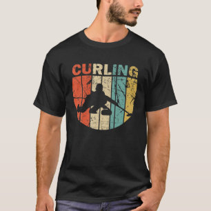 Curling Vintage Retro Curler Rock Curling Fan T-Shirt