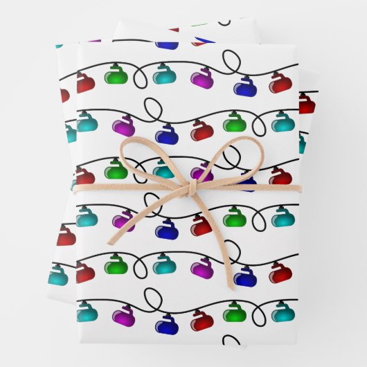 Curling-Weihnachtsleuchten-Faltblätter Geschenkpapier Set (Beispiel)