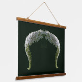 Curling White Wildblume Abstrakt Wandteppich Mit Holzrahmen (Gewinkelt)