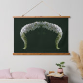 Curling White Wildblume Abstrakt Wandteppich Mit Holzrahmen (Schlafzimmer)