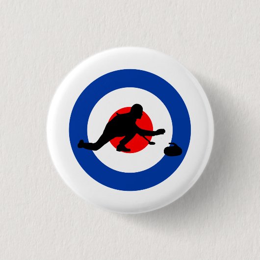 Curling Winter Ice Sport Curler Bullseye Button (Vorderseite)