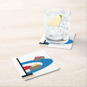 Curlingsport Rechteckiger Pappuntersetzer (Vor Ort)