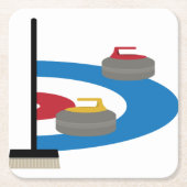 Curlingsport Rechteckiger Pappuntersetzer (Vorderseite)
