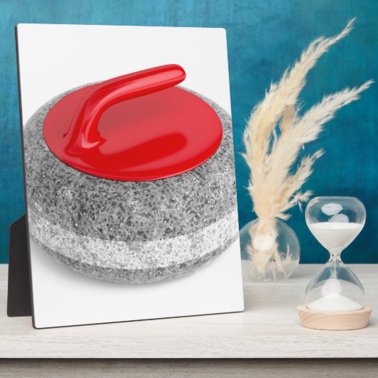 Curlingstein auf weiß fotoplatte (Seite)