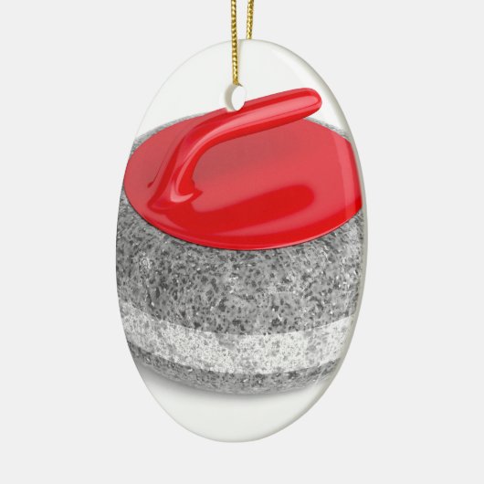 Curlingstein auf weiß keramik ornament (Links)