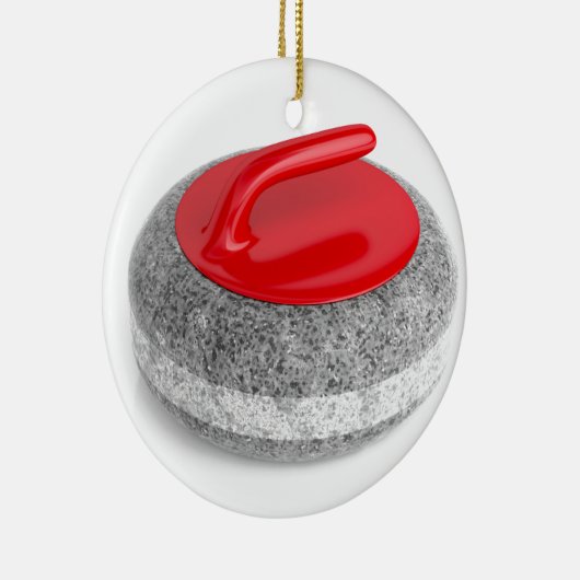 Curlingstein auf weiß keramik ornament (Rechts)