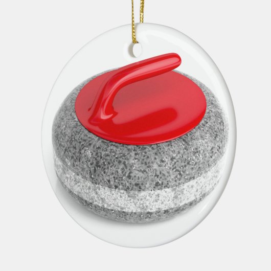 Curlingstein auf weiß keramik ornament (Links)