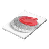 Curlingstein auf weiß notizblock (Rotiert)