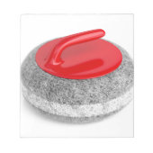 Curlingstein auf weiß notizblock (Vorderseite)