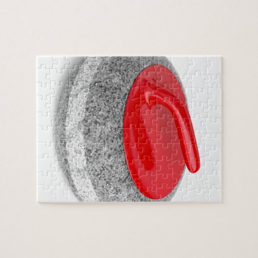 Curlingstein auf weiß puzzle (Horizontal)