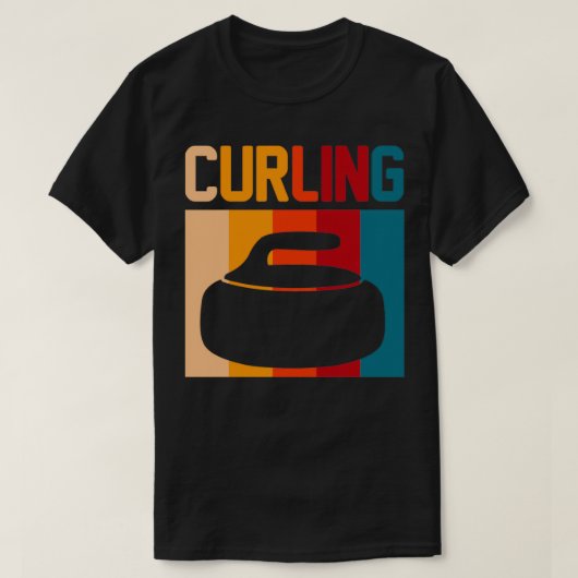 Curlingstein im Retrolook T-Shirt (Design vorne)