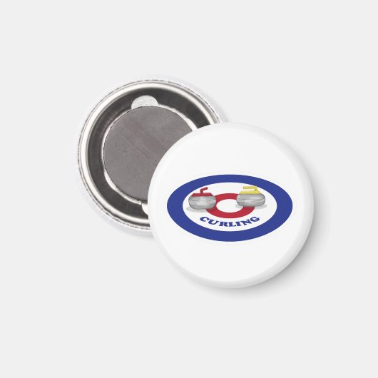 Curlingstein Magnet (Vorderseite/Rückseite)