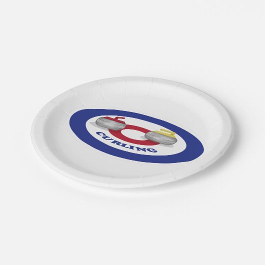 Curlingstein Pappteller (Schrägansicht)