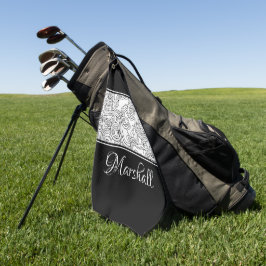 Curls Design Schwarz und Weiß Golfhandtuch