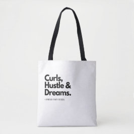 Curls Hustle Träume! Niedliches Curry-Haar-Angebot Tasche