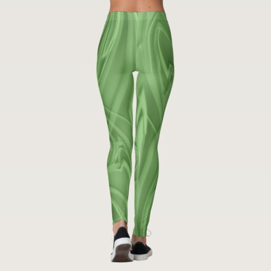Curls über grüne Kunstwerke Leggings (Rückseite)