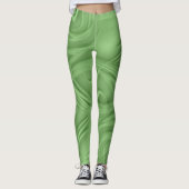 Curls über grüne Kunstwerke Leggings (Vorderseite)