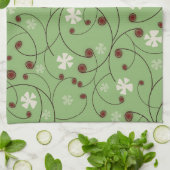 Curls und abstrakte Blume. Geschirrtuch (Gefaltet)