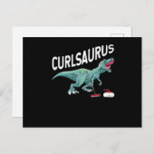 Curlsaurus Curling Saurus Dinosaur Curling Iron Postkarte (Vorne/Hinten)