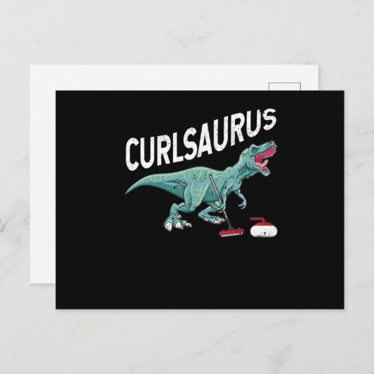 Curlsaurus Curling Saurus Dinosaur Curling Iron Postkarte (Vorne/Hinten)