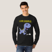 Curlsaurus  Dinosaur  Curling Sport Costume T-Shirt (Vorne ganz)