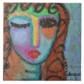 Curly Bangs Abstrakte Acrylmalerei auf OSB Fliese (Vorderseite)