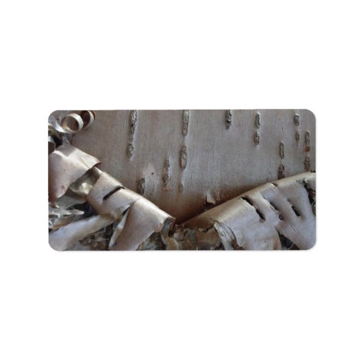 Curly Birch Bark Tree Rustic Adressaufkleber (Vorne)