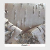 Curly Birch Bark Tree Rustic Aufkleber (Blatt)