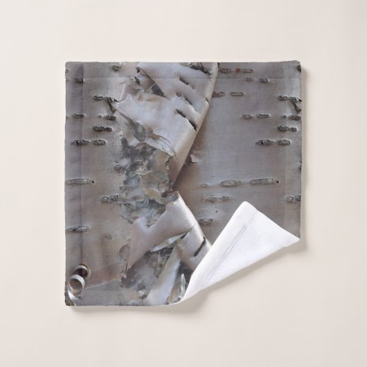 Curly Birch Bark Tree Rustic  Badhandtuch Set (Waschlappen)