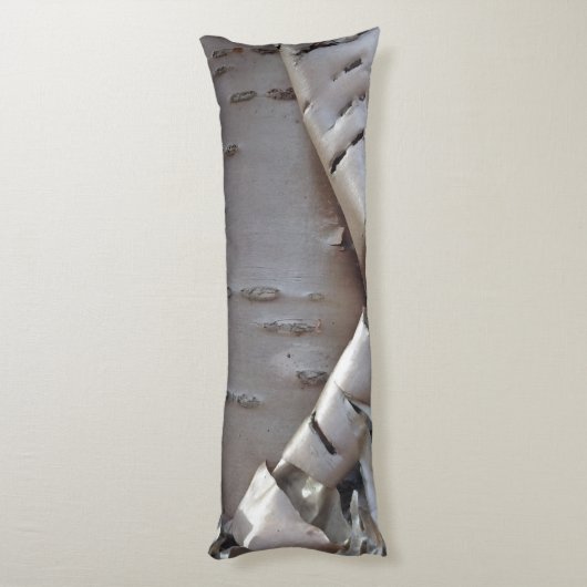 Curly Birch Bark Tree Rustic Body Pillow Seitenschläferkissen (Rückseite (Vertikal))