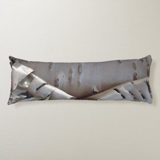 Curly Birch Bark Tree Rustic Body Pillow Seitenschläferkissen (Vorderseite)