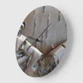 Curly Birch Bark Tree Rustic Große Wanduhr (Winkel)