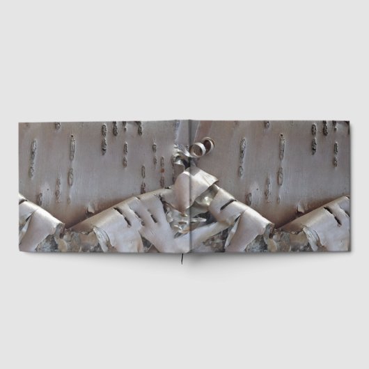 Curly Birch Bark Tree Rustic Guest Book Gästebuch (Voll)